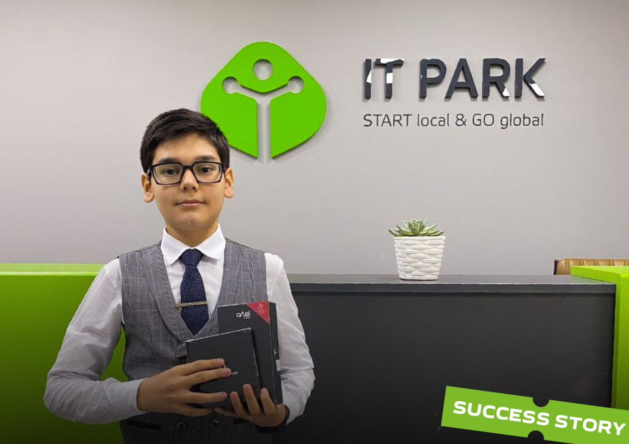 Asadbek Ruziev at IT Park Uzbekistan, photographed for Daryo.uz